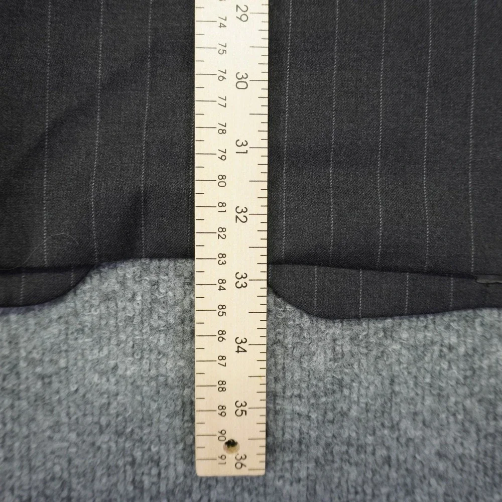 Ermenegildo Zegna Suit Mens 44R Grey Pinstripe Trofeo Wool 2 Button Pleated Cuff